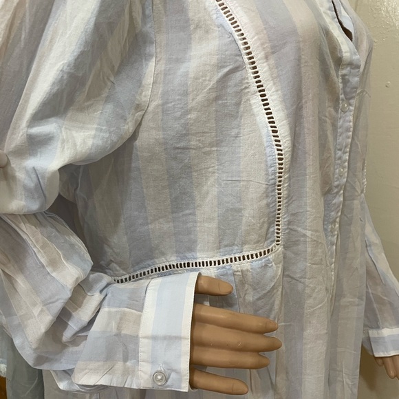 Lane Bryant White and blue Striped Blouse - Picture 8 of 13